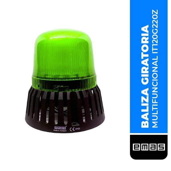 BALIZA IT120G220Z LED VERDE con zumbador 110-220V AC EMAS