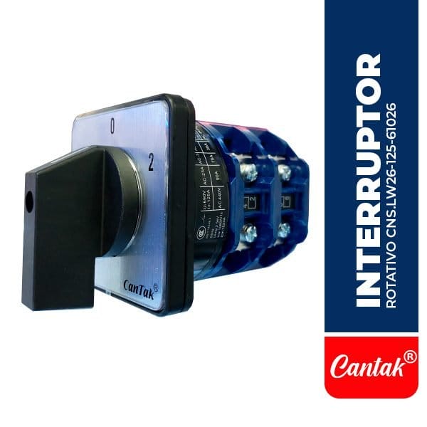 LW26-125-61026 CONMUTADOR 1-0-2, 2P, 100A, 88X88MM