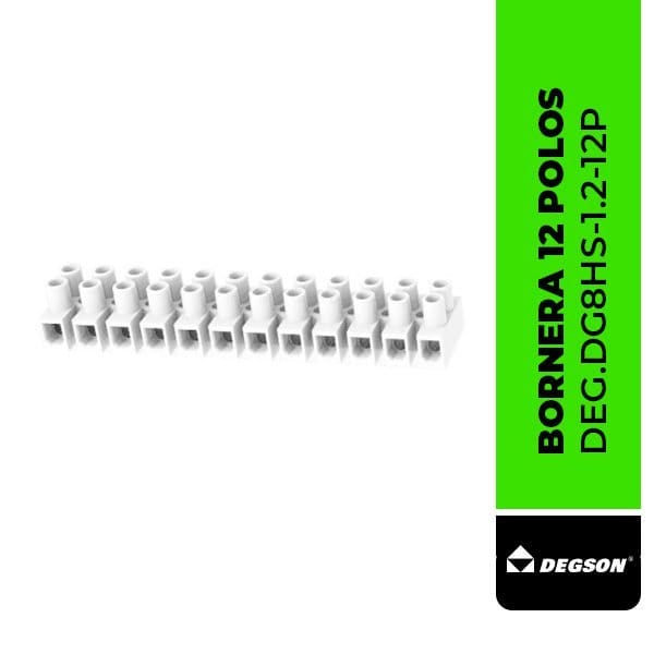 DEG.DG8HS-1.2-12P BORNERA 12 POLOS, RIGIDA, 32A, 450VACDG8HS-1.2-12P, DEGSON