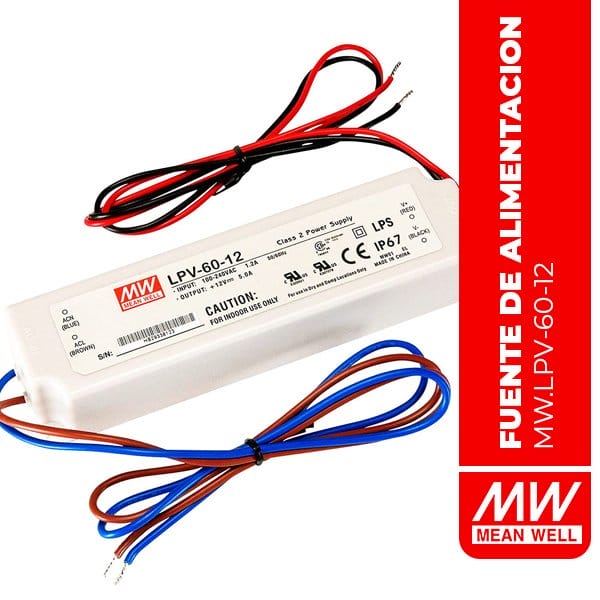 LED DRIVER LPV 60W 12V 5A - LPV-60-12
