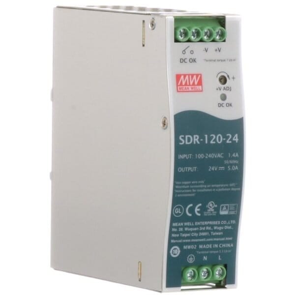 SDR-120-24 - FUENTE DE ALIMENTACIÓN 120W 24V 5A Din Rail W/PFC