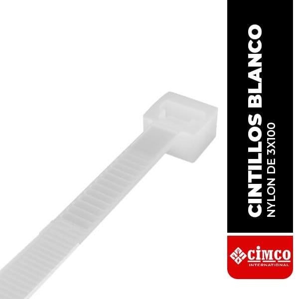 Cintillo de nylon color blanco (3X100-WH)