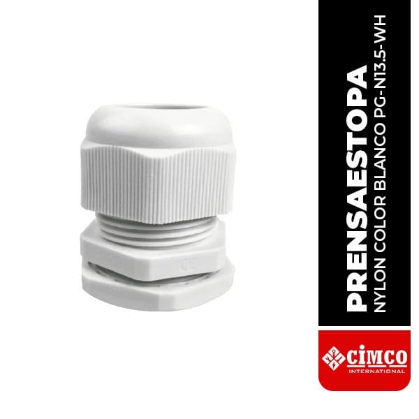 CMC.PG-N13.5-WH Prensaestopa de nylon blanco (PG-N13.5-WH)