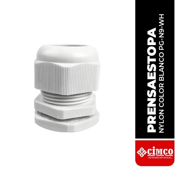 CMC.PG-N9-WH Prensaestopa de nylon blanco (PG-N9-WH)