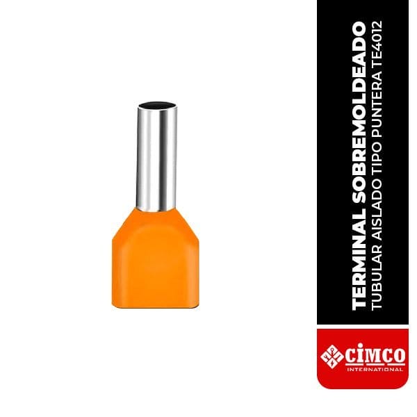 Terminal sobremoldeado tubular doble aislado tipo puntero (TE4012)