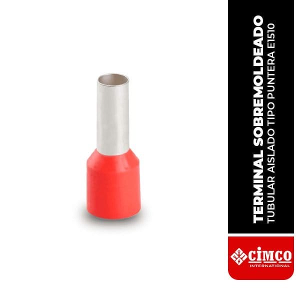 Terminal sobremoldeado tubular aislado tipo puntera (E1510)