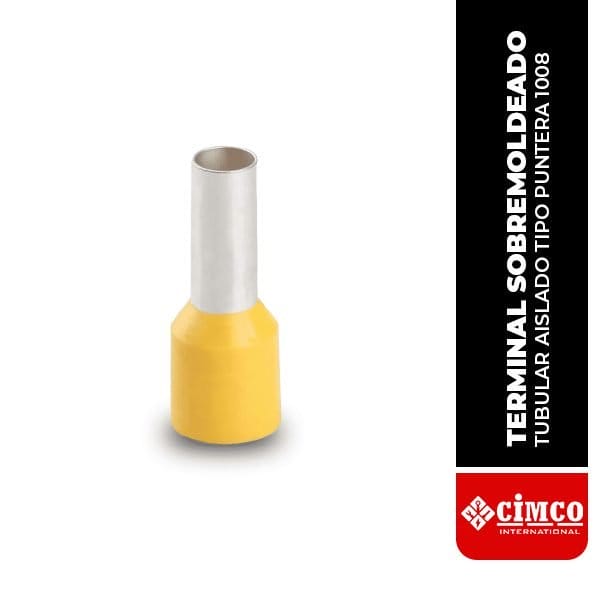 Terminal sobremoldeado tubular aislado tipo puntera (1008)