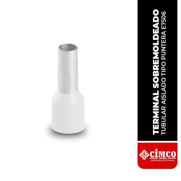 Terminal sobremoldeado tubular aislado tipo puntera (E7506)