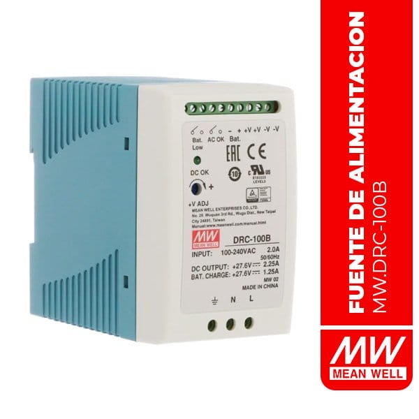 DRC-100B FUENTE DE ALIMENTACION RIEL DIN 96.6W CH1 27.6V2.25A CH2 27.6V 1.25A