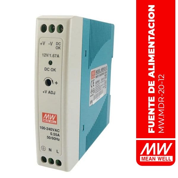 MDR-20-12 - FUENTE DE ALIMENTACIÓN MDR 20W 12V 1.67A