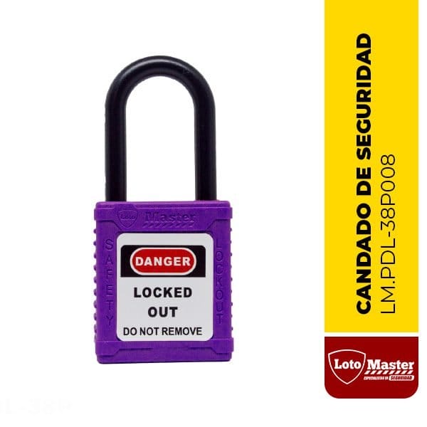 Candado aislado de seguridad, color morado - LM.PDL-38P008