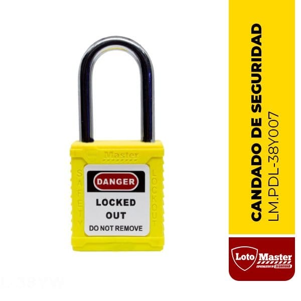 Candado aislado de seguridad, color amarillo - LM.PDL-38Y007