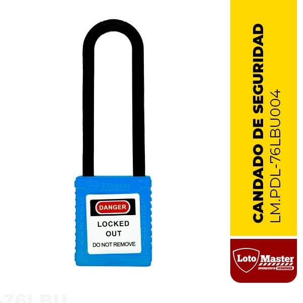 Candado aislado de seguridad, color azul claro - LM.PDL-76LBU004