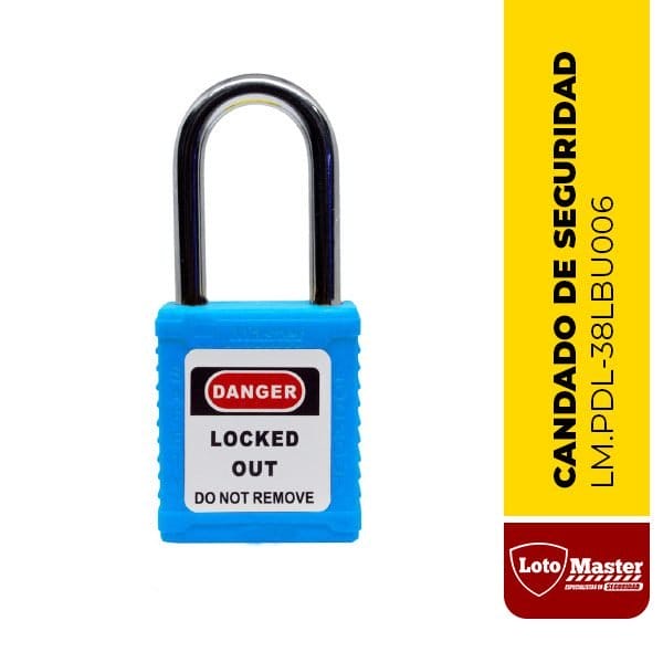 Candado aislado de seguridad, color azul claro - LM.PDL-38LBU006