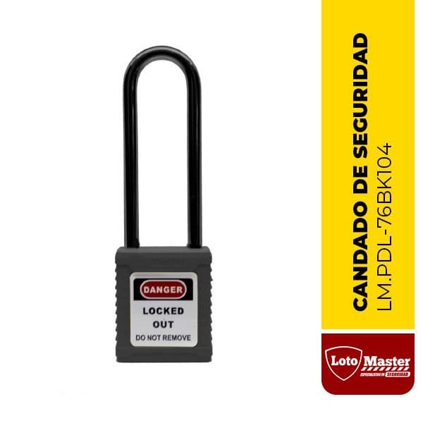 Candado no aislado de seguridad, 3", color negro - LM.PDL-76BK104