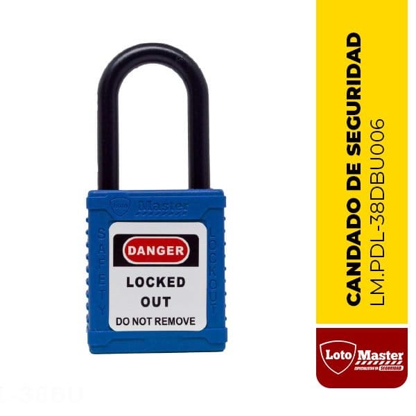 Candado aislado de seguridad, color azul oscuro - LM.PDL-38DBU006