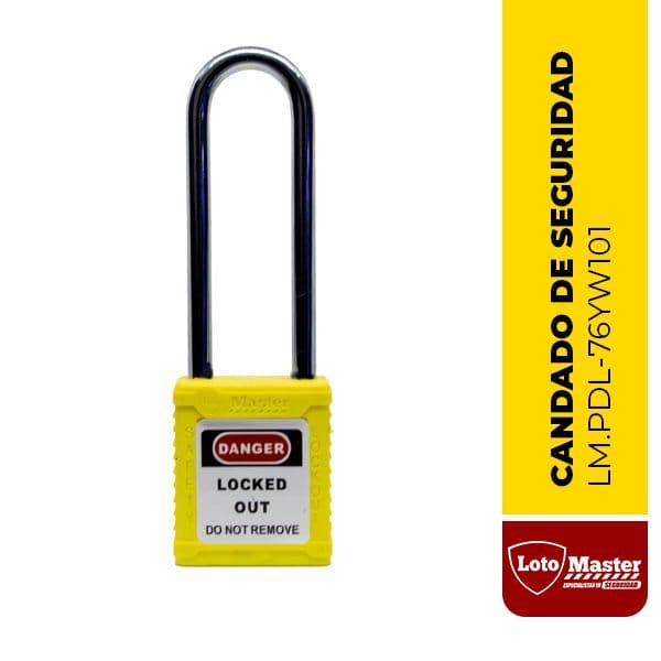 Candado no aislado de seguridad, 3", color amarillo - LM.PDL-76YW101