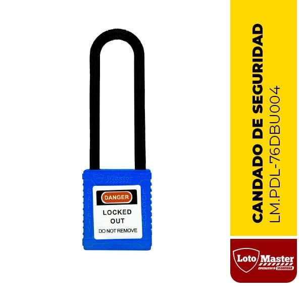 Candado aislado de seguridad, 3", color azul oscuro - LM.PDL-76DBU004