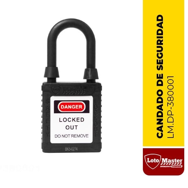 Candado a prueba de polvo de seguridad , 1 1/2", color negro - LM.DP-380001