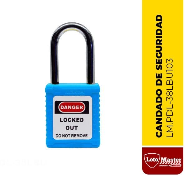 Candado no aislado de seguridad, 1 1/2", color azul claro - LM.PDL-38LBU103
