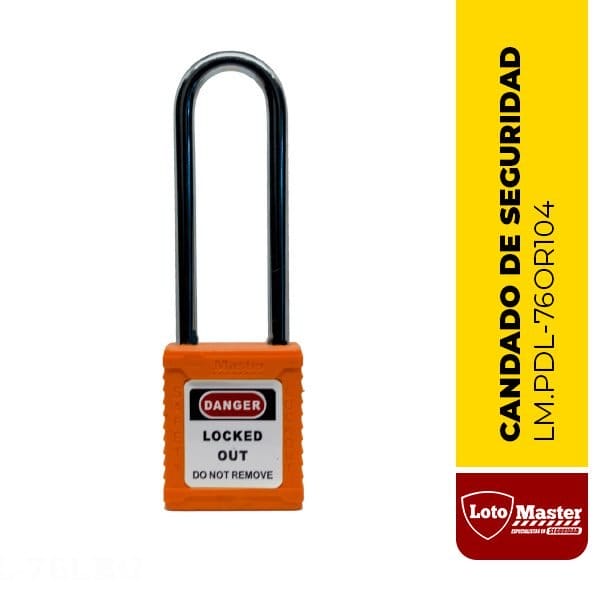 Candado de seguridad no aislado, 3", color naranaja, LM.PDL-76OR104