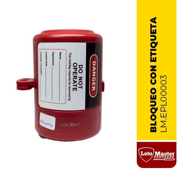 Bloqueo para enchufe con etiqueta 220 - 500V, 58x95x20mm - LM.EPL00003