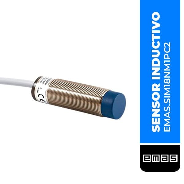 Sensor inductivo M18, Ø18 X 62 MM, SN: 8MM, cable :2M, rasante - SIM18NM1PC2