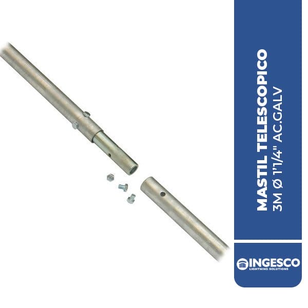 MASTIL TELESCOPICO  3M Ø 1'1/4"  AC.GALV,  INGESCO ING.114052