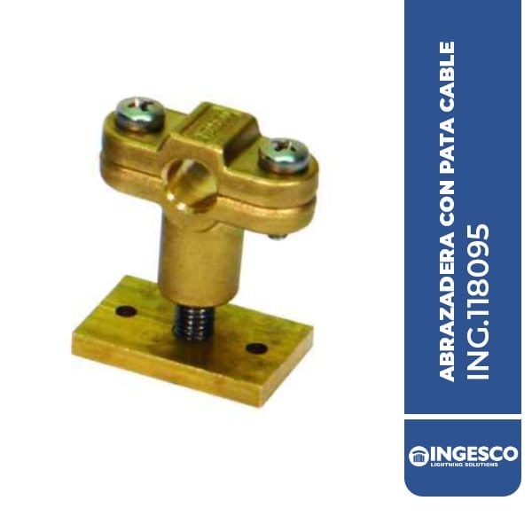 ABRAZADERA Cu/Zn CON PATA PARA CABLE, IEC-62305, 70mm2, 25X40mm ING.118095