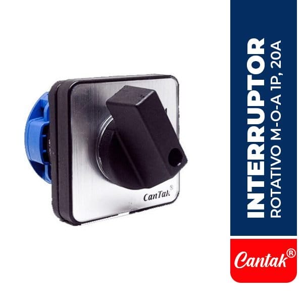 Interruptor Rotativo M-O-A 1P, 20A, (48X48MM) CTK.LW26-20-61025