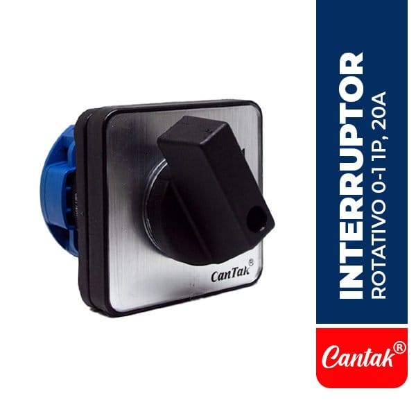Interruptor Rotativo 0-1 1P, 20A, (48X48MM) CTK.LW26-20-61001