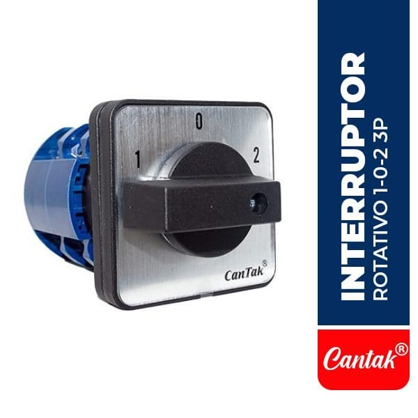 Interruptor Rotativo 1-0-2 3P (88X88MM) 32A, CTK.LW26-32-61027