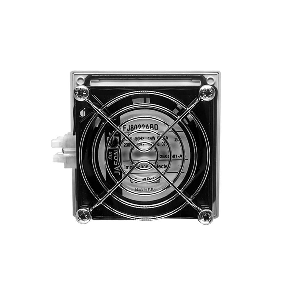 Ventilador c/ rejilla y filtro para tablero, 106x106mm 26m3/h 220VAC - Imagen 2