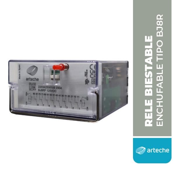 Relé Biestable Enchufable Tipo, BJ8R, 125 VDC