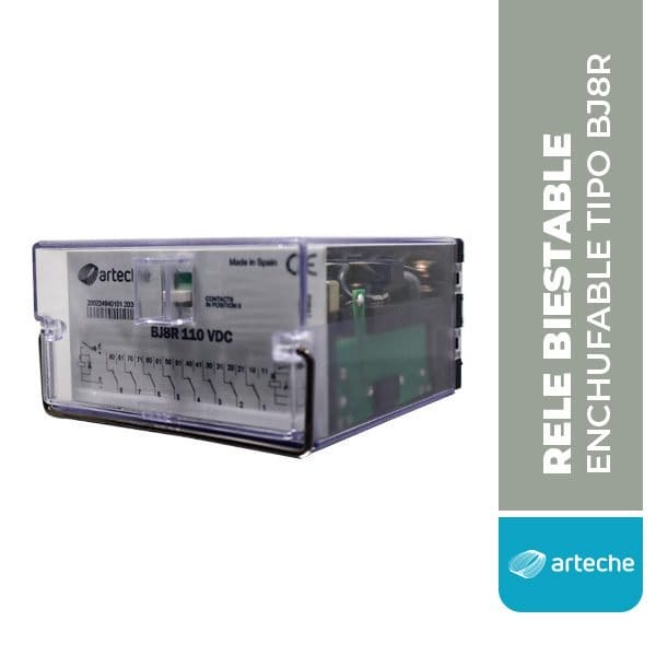 Relé Biestable Enchufable Tipo, BJ-8R, 110 VDC