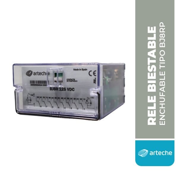 Relé Biestable Enchufable Tipo BJ8RP, 125 VDC, BJ8RP-125VDC