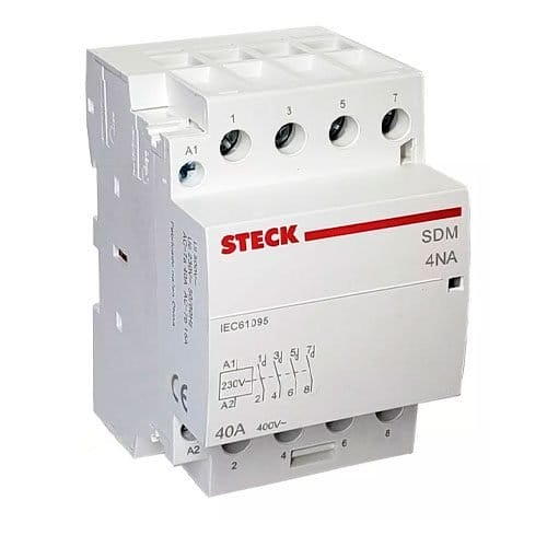 STECK.SDM4040M Contactor Modular 4P 40A 4Na Bob. 220Vac