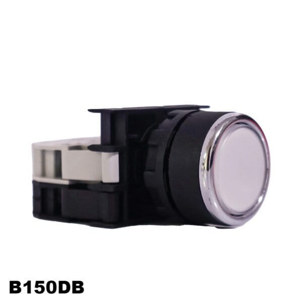 PULSADOR LED DE PLASTICO SERIE B, 1NO, 12-30 V CA/CC CON RESORTE, COLOR BLANCO LISO, 22 MM, (B150DB)