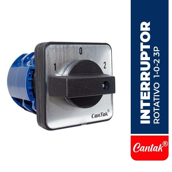 Interruptor rotativo 1-0-2 3P (88X88MM) 25A CTK.LW26-25-61027