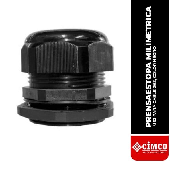 PRENSAESTOPA MILIMETRICA, M63X1.5MM PARA CABLE Ø63, COLOR NEGRO