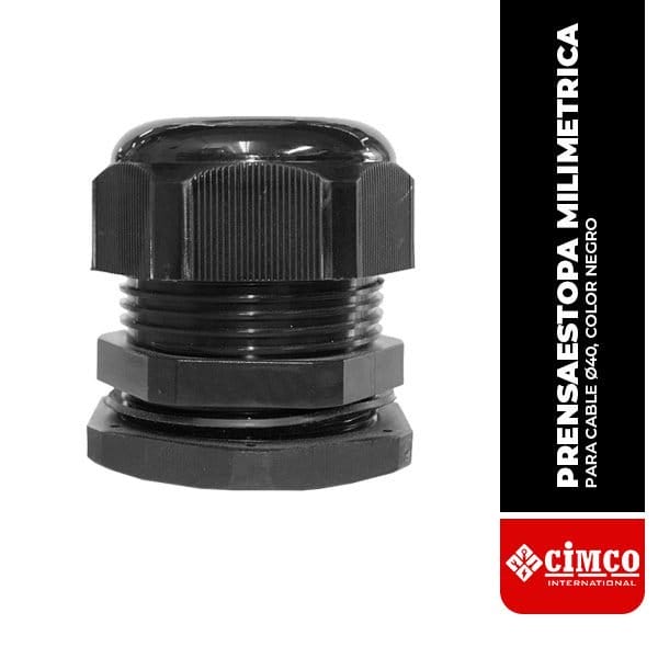 PRENSAESTOPA MILIMETRICA, M40X1.5MM PARA CABLE Ø40, COLOR NEGRO