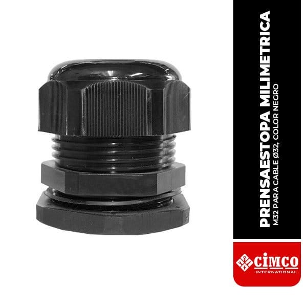 CMC.M32X1.5  MM-BK- PRENSAESTOPA MILIMETRICA, M32X1.5MM PARA CABLE Ø32, COLOR NEGRO