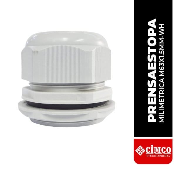 PRENSAESTOPA MILIMETRICA, M63X1.5MM PARA CABLE Ø63, COLOR BLANCO