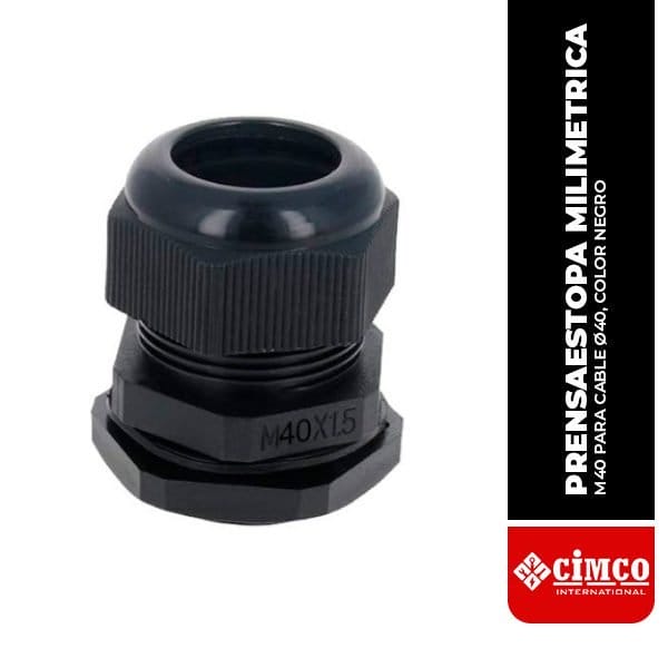 CMC.M40X1.5MM-BK PRENSAESTOPA MILIMETRICA, M40X1.5MM PARA CABLE Ø40, COLOR NEGRO