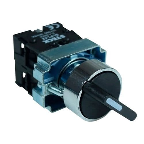 STECK.SLMM8T020 SELECTOR SIN BLOQUE DE CONTACTO 22MM 1-0-2, METALICO, 2NA
