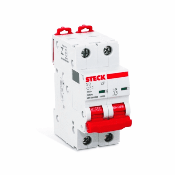 STECK.SDA62C32 2x32A INTERRUPTOR TERMOMAGNETICO, 20KA/220V, 10KA/415V, IEC60898, CURVA C