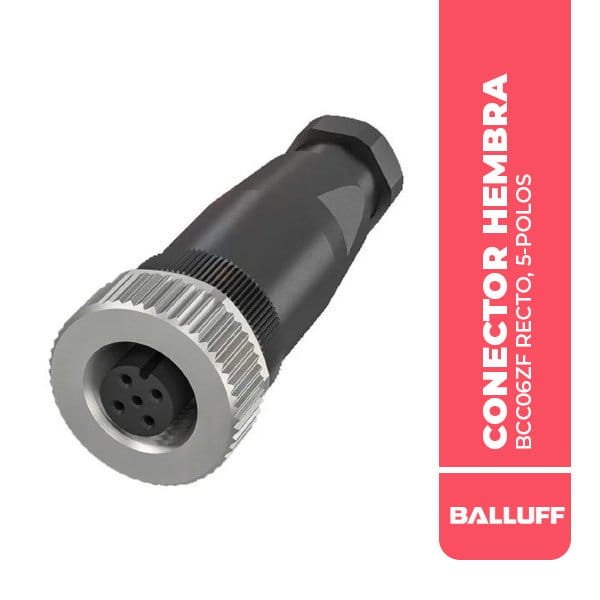 BCC06ZF CONECTOR M12X1- HEMBRA, 4...6 MM, RECTO, 5-POLOS, A-CODED,BCC M435-0000-1A-000-41X575-000