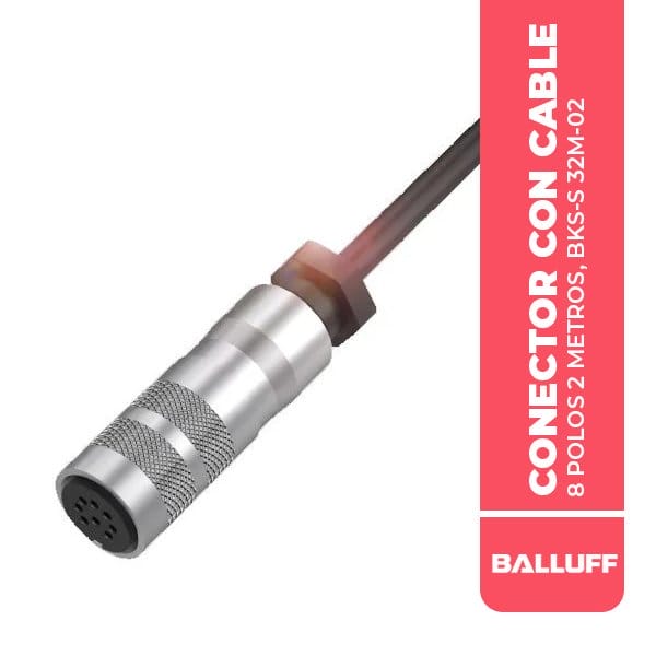 BCC00TU CONECTOR M16X0.75, 8 POLOS CON CABLE DE 2 METROS, BKS-S 32M-02