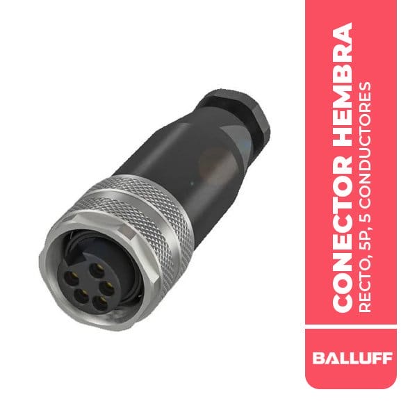BCC070F CONECTOR HEMBRA 7/8"-16 UN, RECTO, 5P, 5 CONDUCTORES, 600 VDC / 600 VAC, 10A, IP67