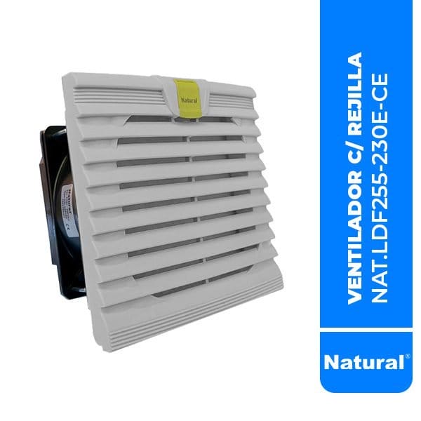 LDF255-230E-CE VENTILADOR C/ REJILLA Y FILTRO PARA TABLERO C/ CLIP DE FIJACION PARA EL FILTRO, 255x255MM